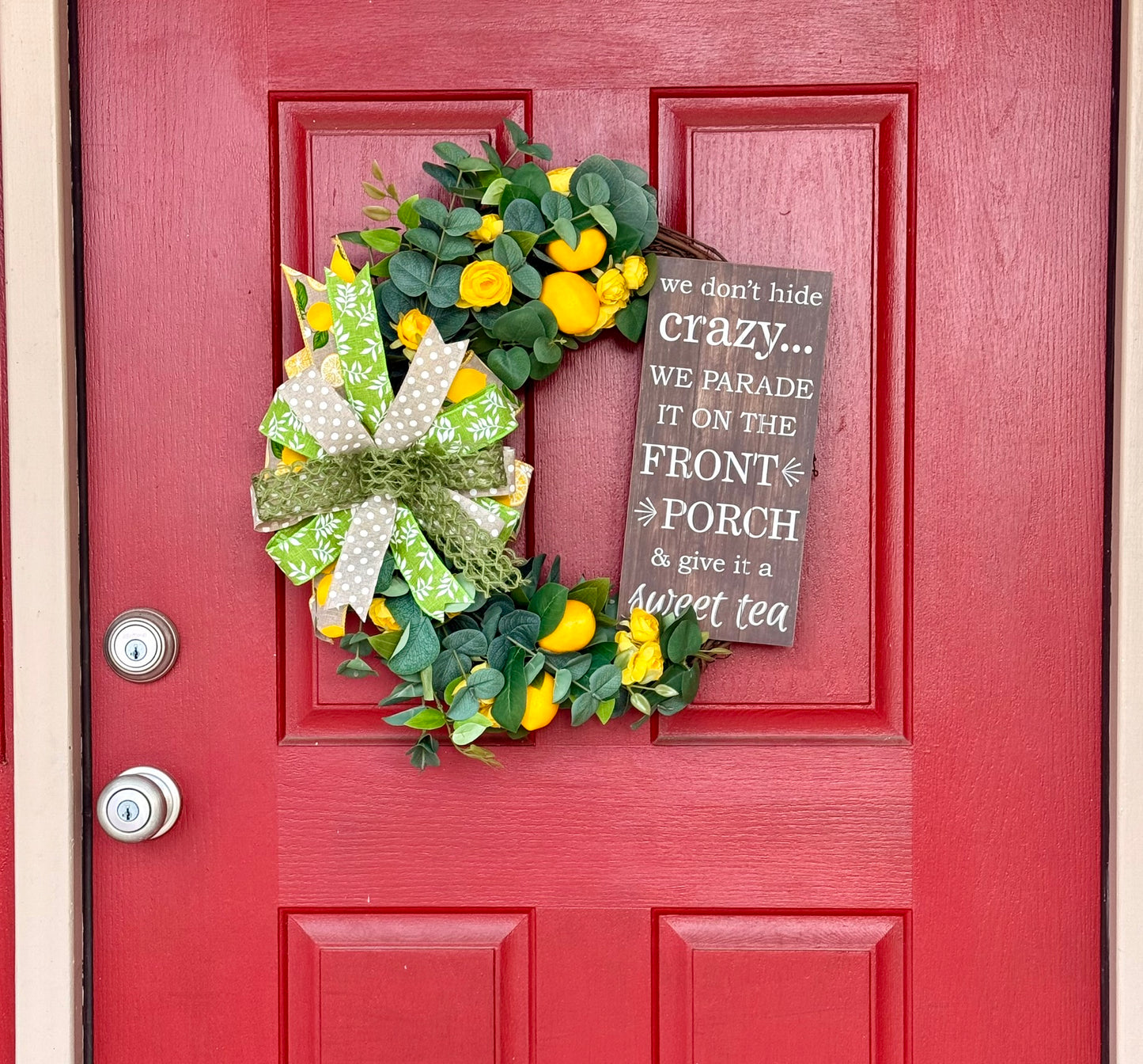 Lemon Grapevine Wreath for Summer or Spring