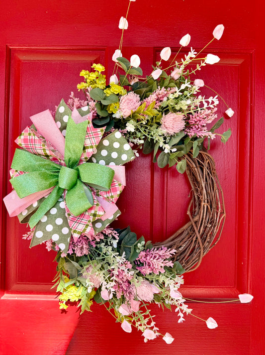 Handcrafted Grapevine Wreath for Spring/Summer