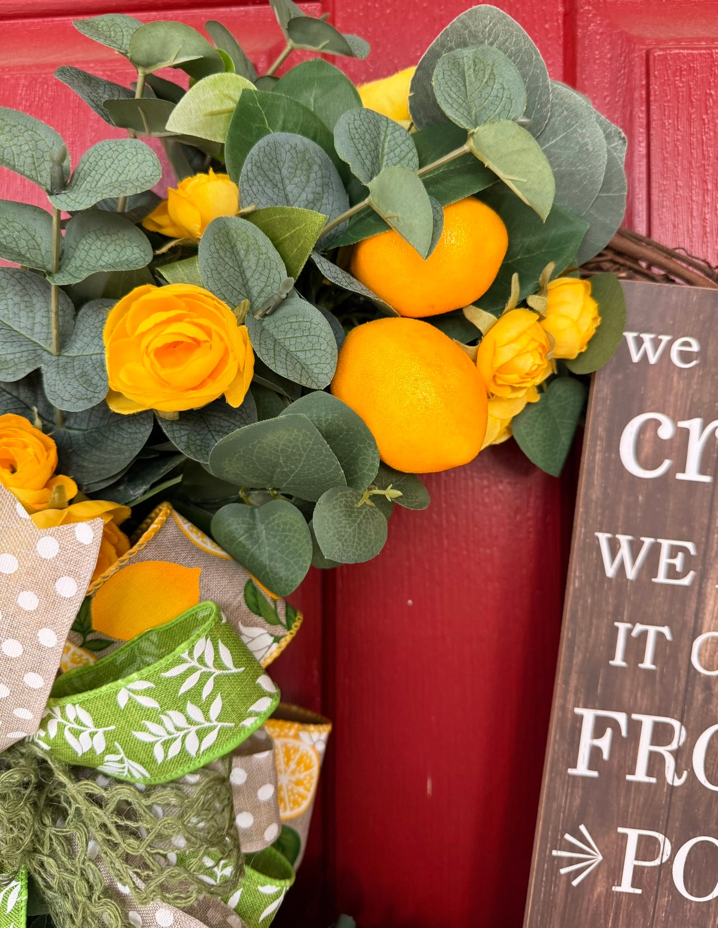 Lemon Grapevine Wreath for Summer or Spring