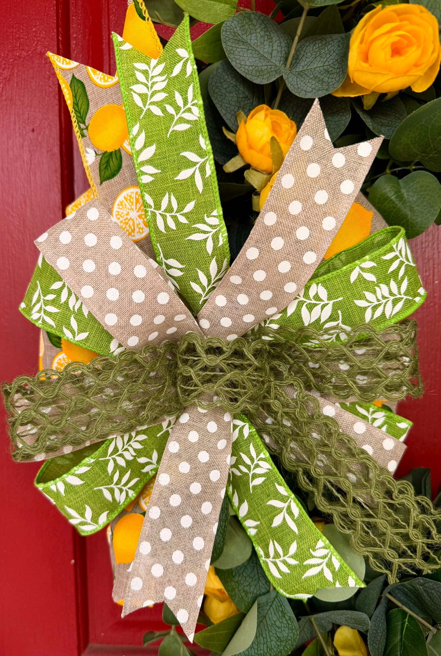 Lemon Grapevine Wreath for Summer or Spring