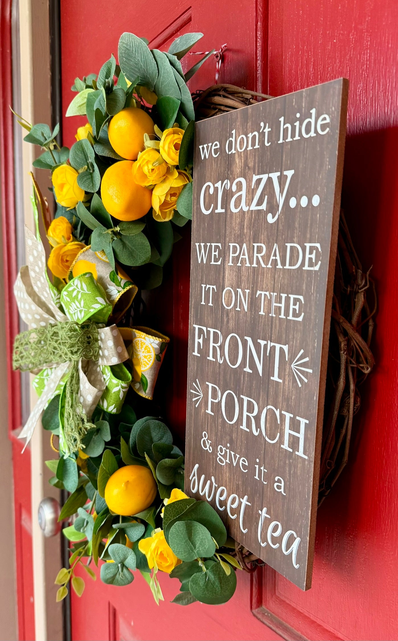 Lemon Grapevine Wreath for Summer or Spring